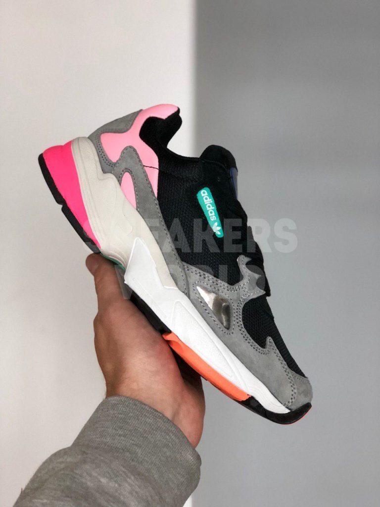 Adidas Falcon серо-розовые
