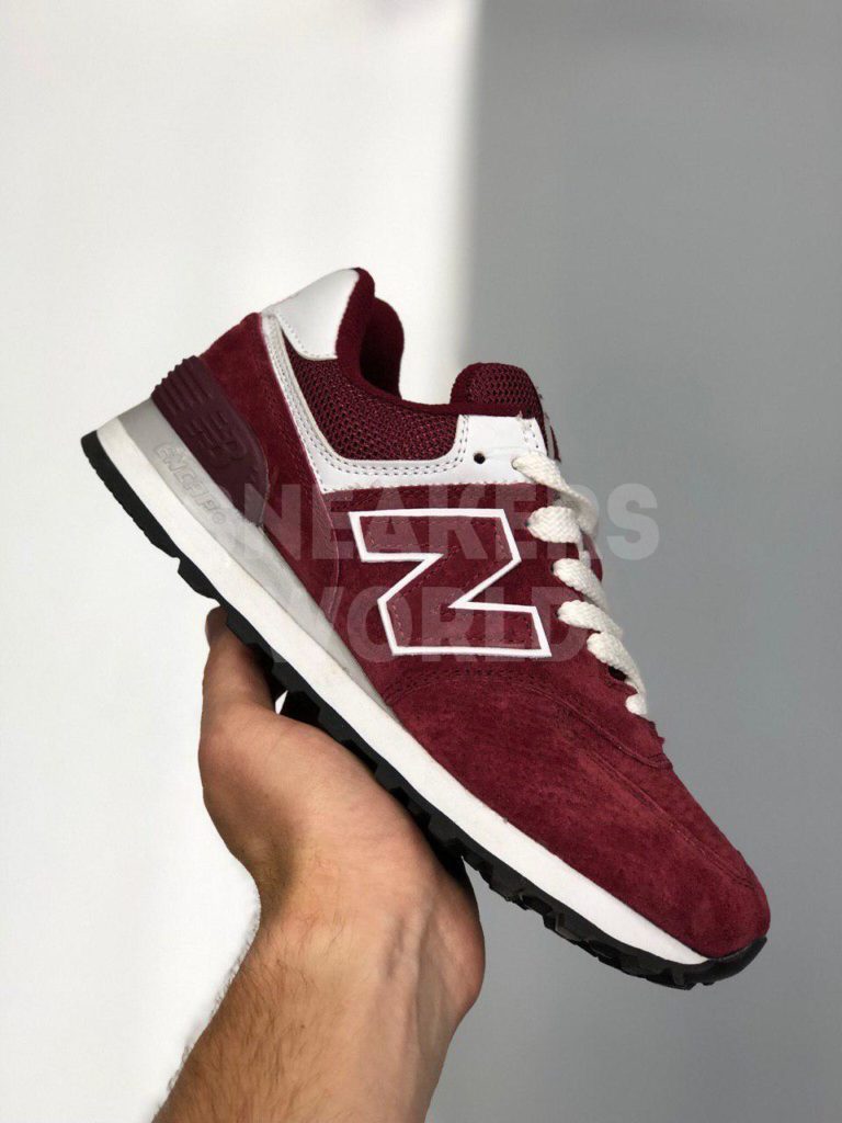 New Balance 574 бордовые