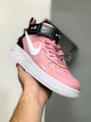 Nike Air Force 1 lv8 utility mid розовые