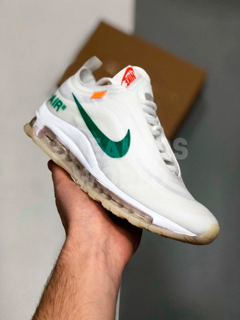 Nike Air Max 97 Off-White белые-зеленые