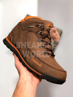 Ботинки Timberland Euro Rock коричневые с мехом