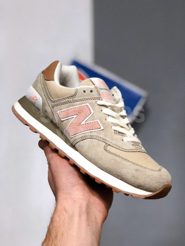 New Balance 574 бежевые кроссовки