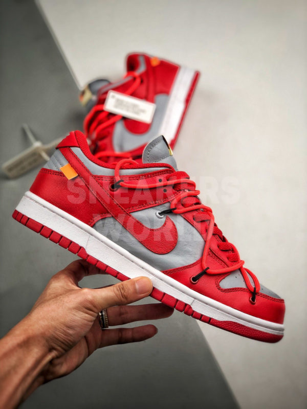 Off-White x Nike Dunk Low University Red где