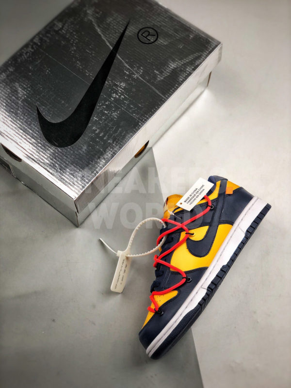 Off-White x Nike Dunk Low University Gold где купить в