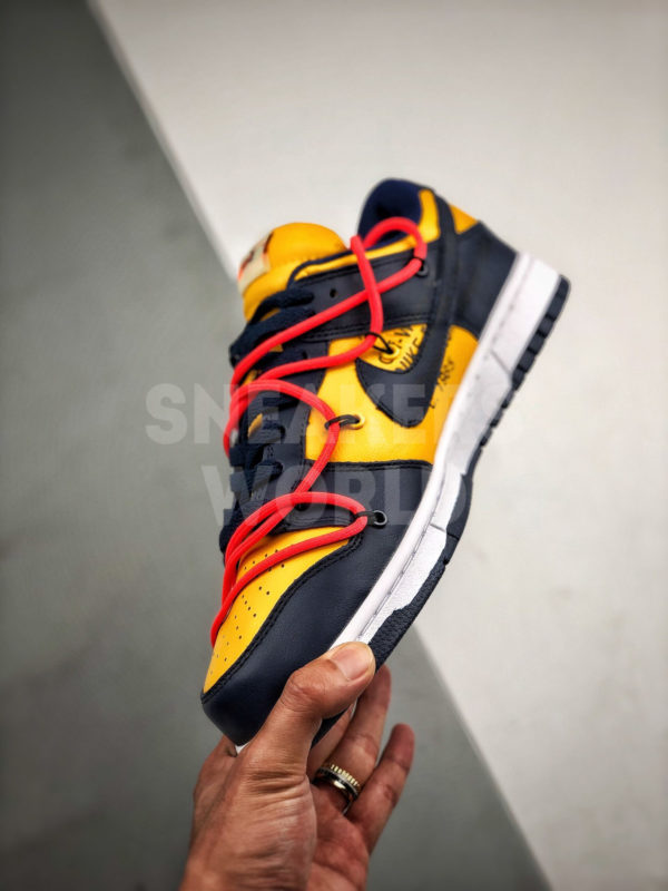 Off-White x Nike Dunk Low University Gold где