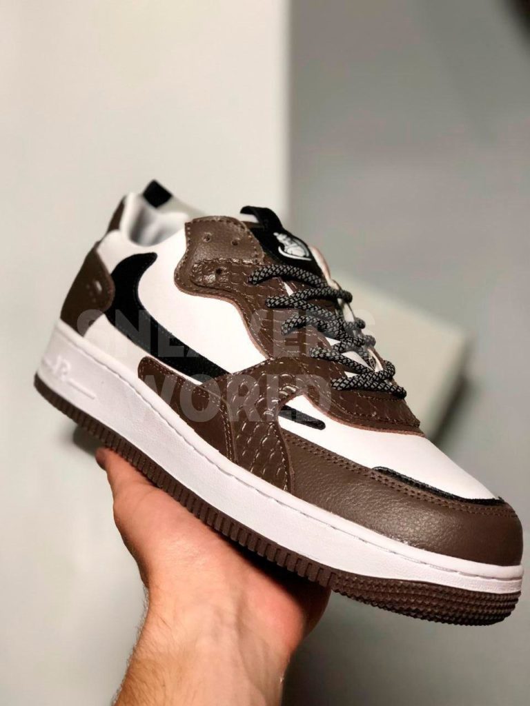 Nike Air Force 1 бело-коричневые