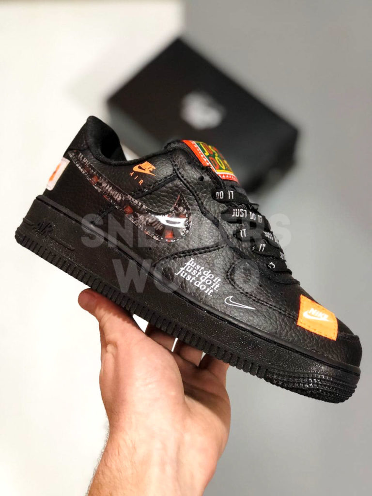 Nike Air Force 1 черные Just Do It