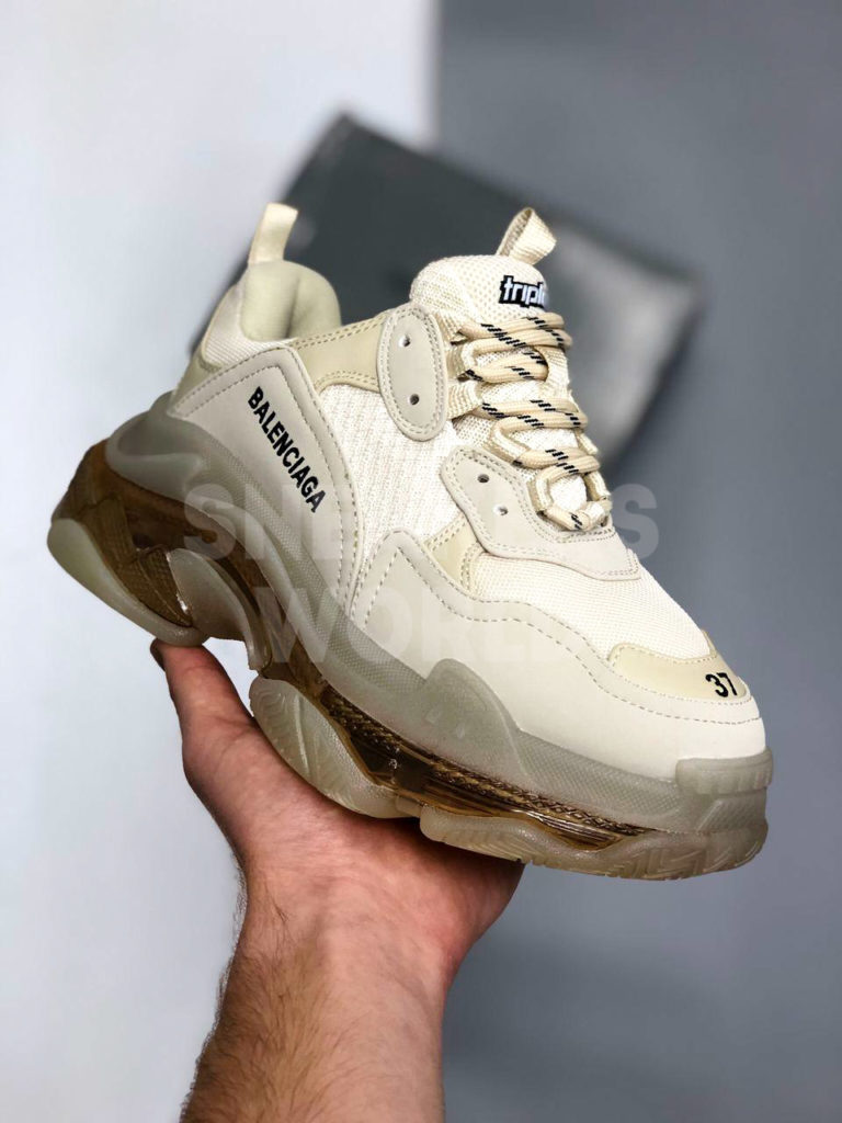 Balenciaga Triple S Clear Sole бежевые