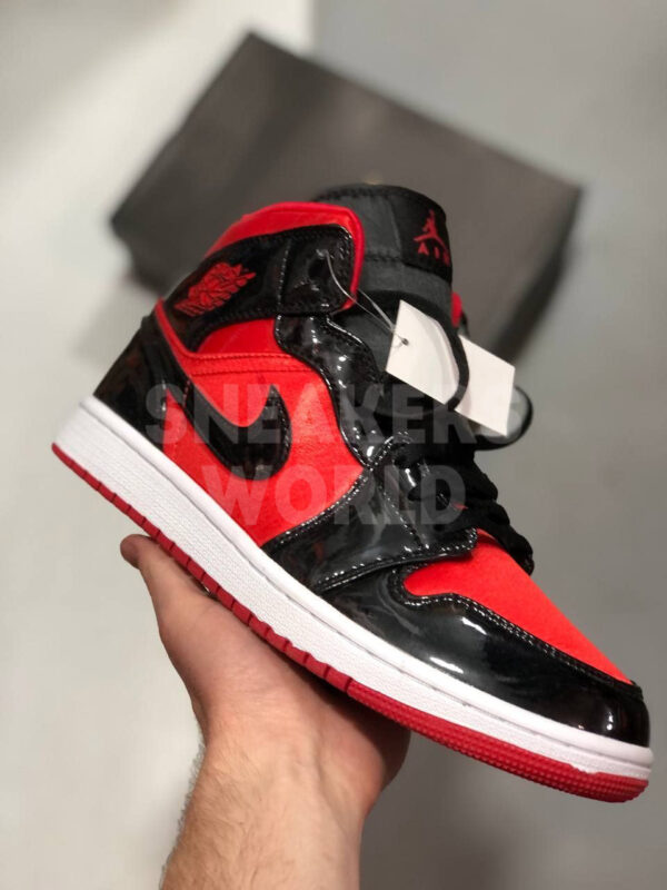 Nike Air Jordan 1 Mid Black/Red лаковые