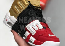 Nike Air More Uptempo Tri Color Gold Black Red
