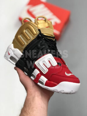 Nike Air More Uptempo Tri Color Gold Black Red