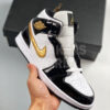 Nike Air Jordan 1 Mid SE Black Gold Patent Leather