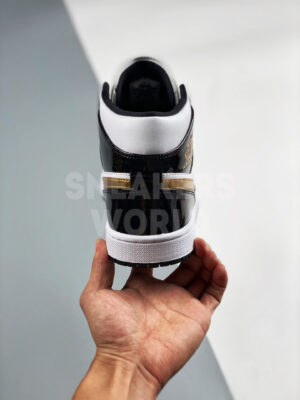 Nike Air Jordan 1 Mid SE Black Gold Patent Leather