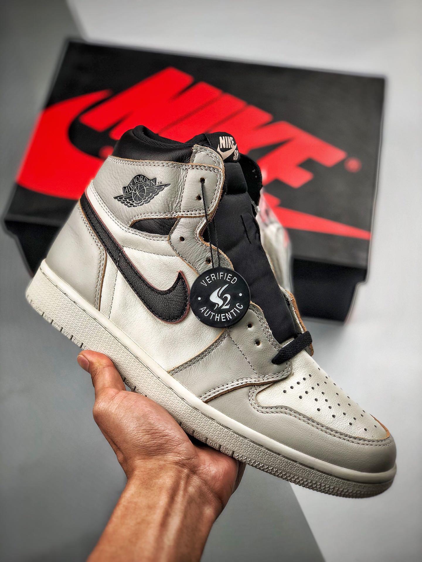 Air jordan 1 high og light bone & store crimson tint