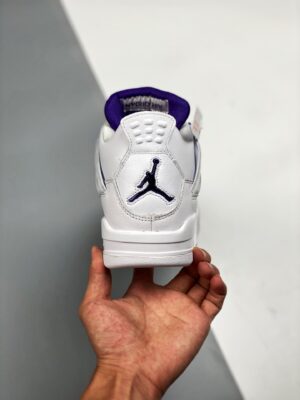 Nike Air Jordan 4 White/Metallic Silver Court Purple