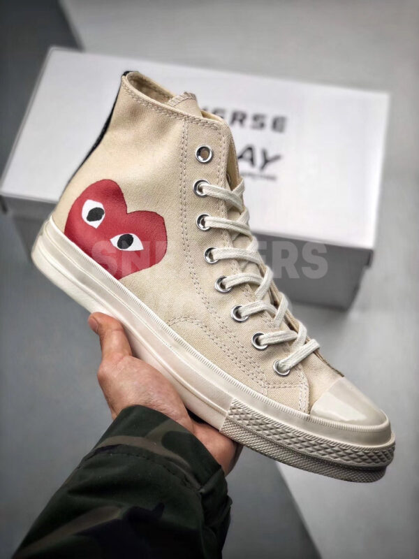 Converse Comme Des Garçons Play бежевые