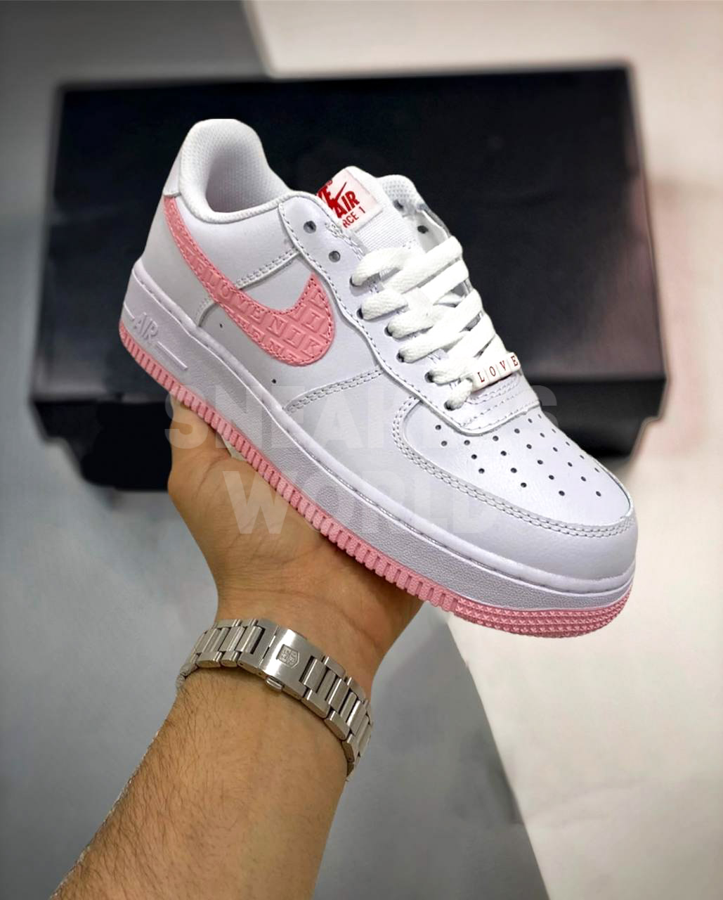 white & pink air force