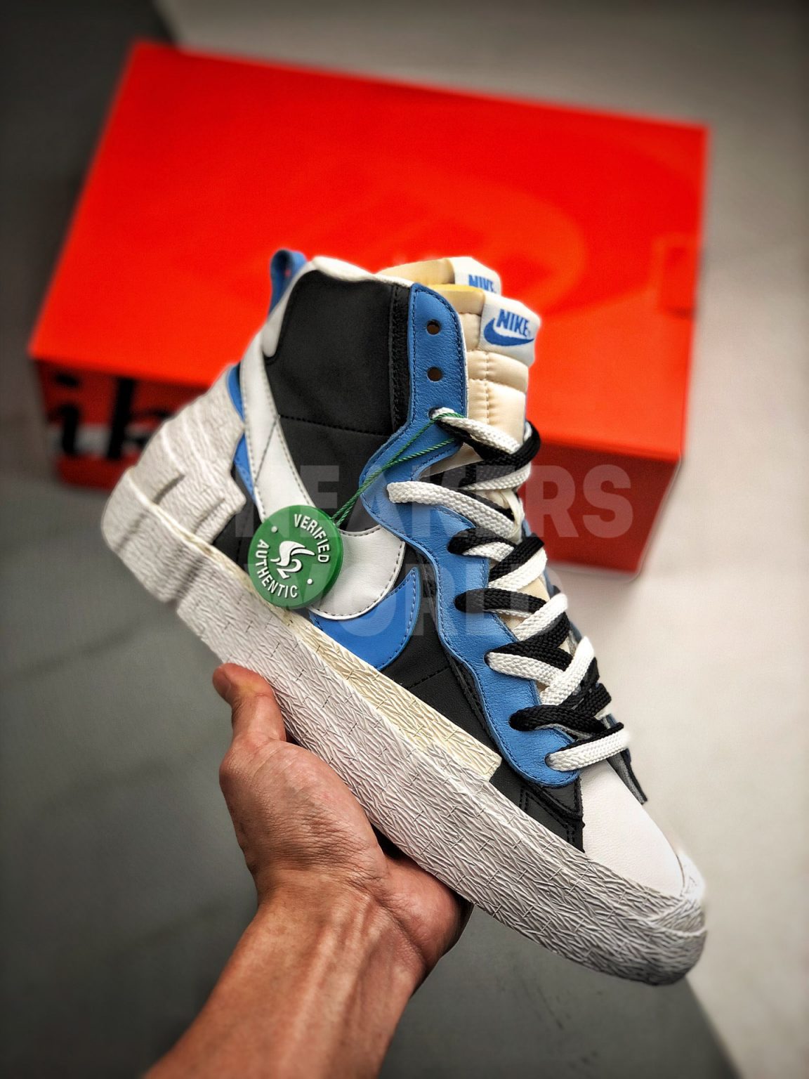 Nike x Sacai Blazer Mid White Black Blue