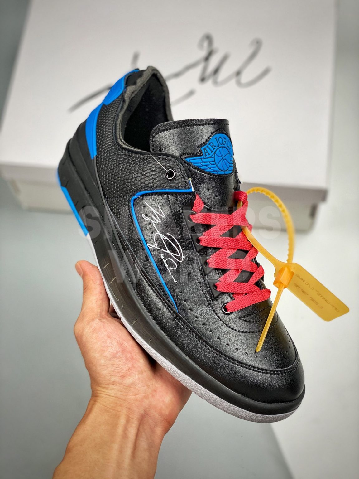 Off-White x Nike Air Jordan 2 Low Black Varsity Royal