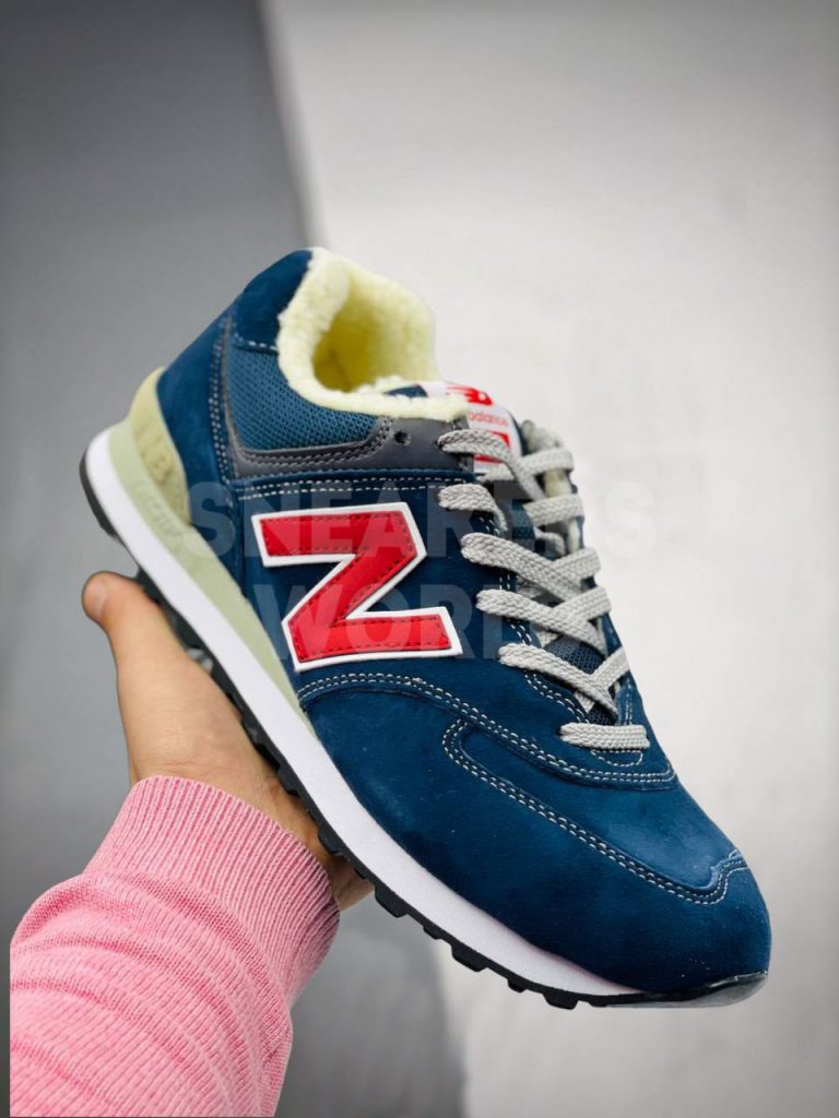 New Balance 574 Blue зимние с мехом