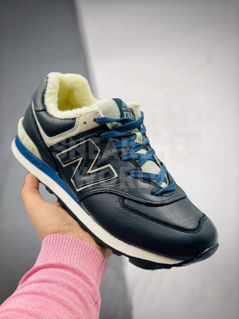New Balance 574 Blue зимние с мехом