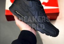 Кроссовки Nike Air Max 90 Black зимние с мехом