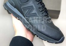 Кроссовки New Balance 574 Black зимние с мехом