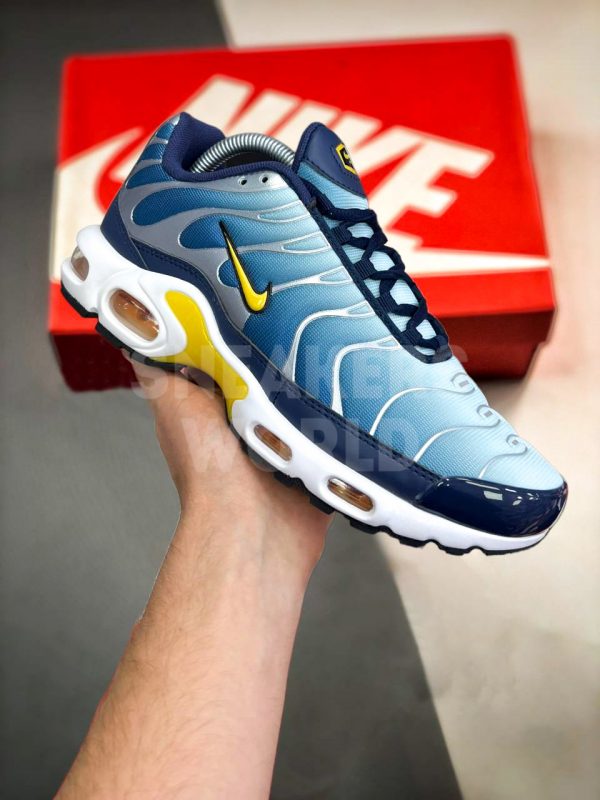 Nike Air Max Plus in Sky Blues With Laser Orange Accents