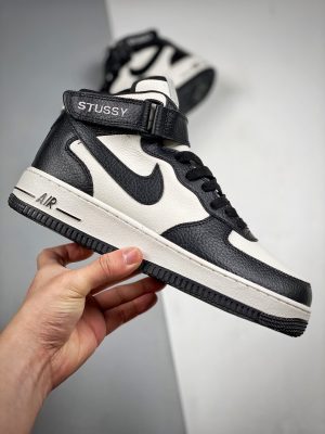 Кроссовки Stussy x Nike Air Force 1 Mid White/Black