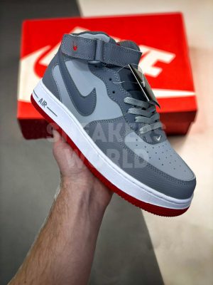 Кроссовки Nike Air Force 1 Mid Grey/Red