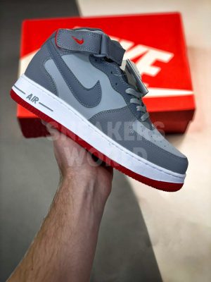 Кроссовки Nike Air Force 1 Mid Grey/Red
