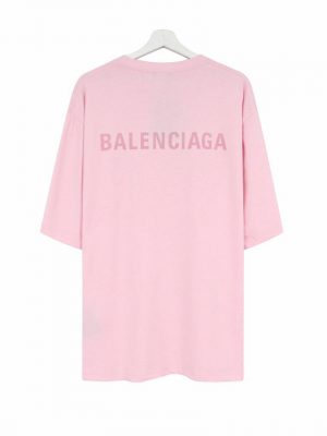 Футболка Balenciaga оверсайз розовая