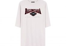 Футболка Balenciaga оверсайз белая Logo-Embroidered