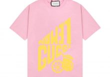 Gucci розовая футболка с принтом Lemon Gucci