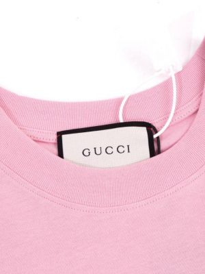 Gucci розовая футболка с принтом Lemon Gucci