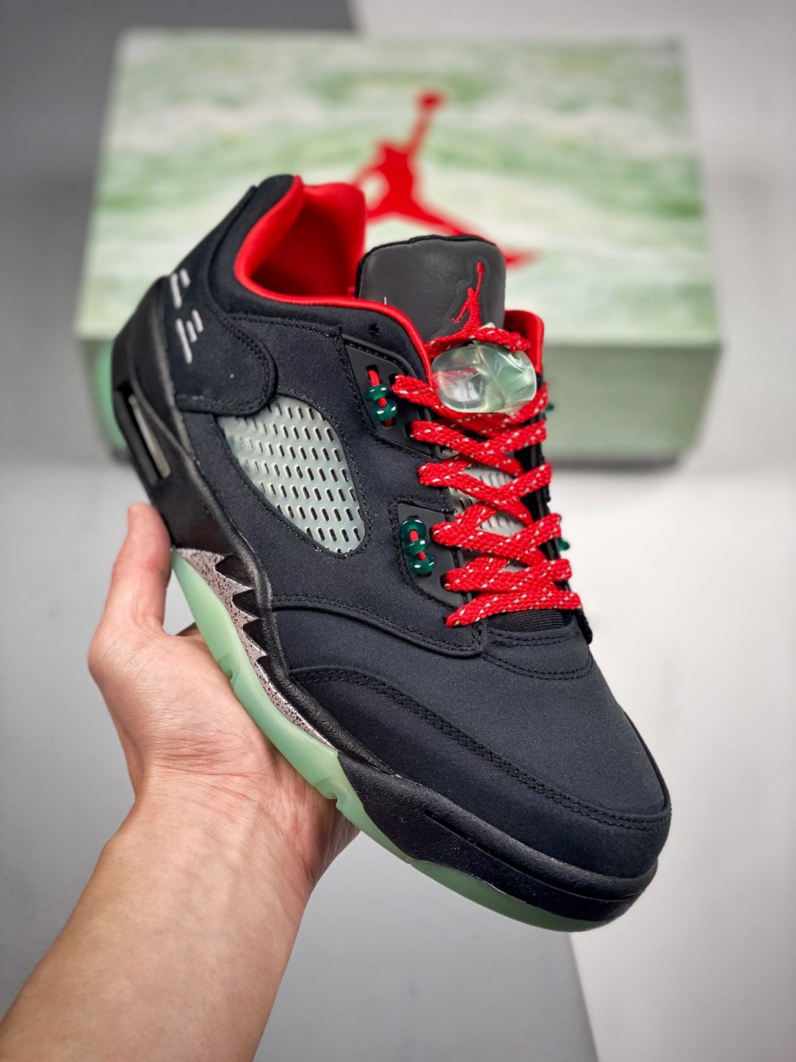 Clot x Air Jordan 5 Low Black Red Silver