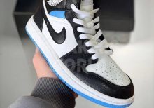 Air Jordan 1 Mid Black White University Blue