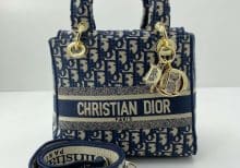 Сумка Christian Dior Lady синяя мини