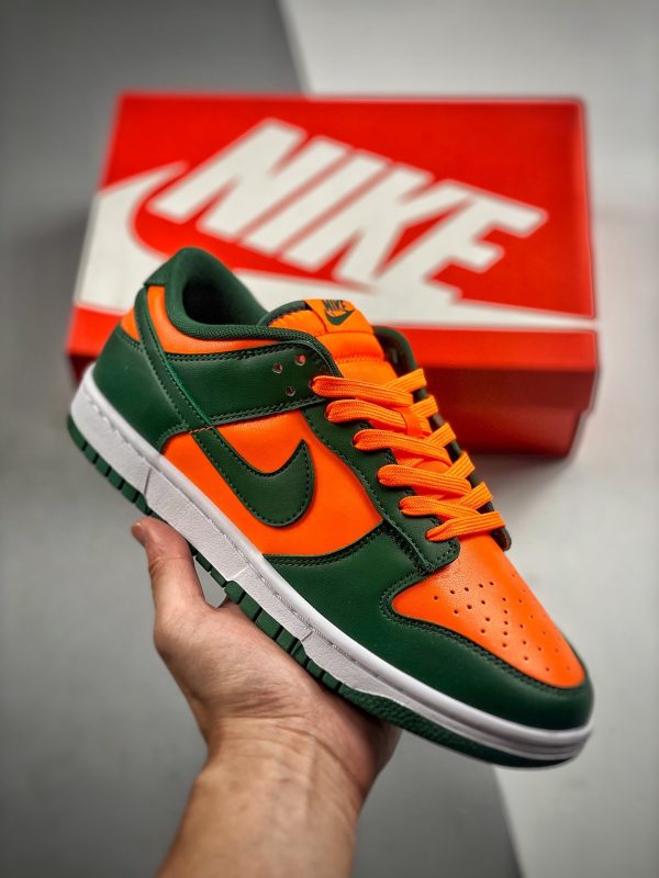 Nike Dunk Low Miami Hurricanes Team Dark Green Team Orange White