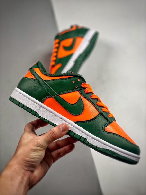 Nike Dunk Low Miami Hurricanes Team Dark Green Team Orange White