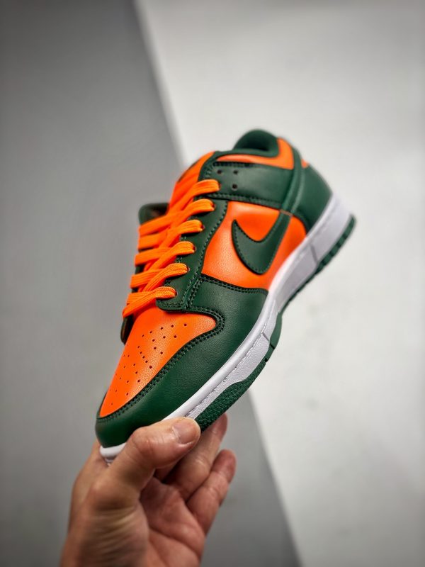 Nike Dunk Low Miami Hurricanes Team Dark Green Team Orange White