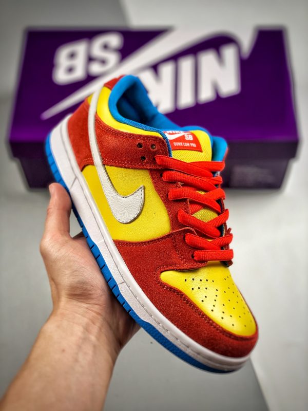 Nike SB Dunk Low Bart Simpson Habanero Red White Blue Hero