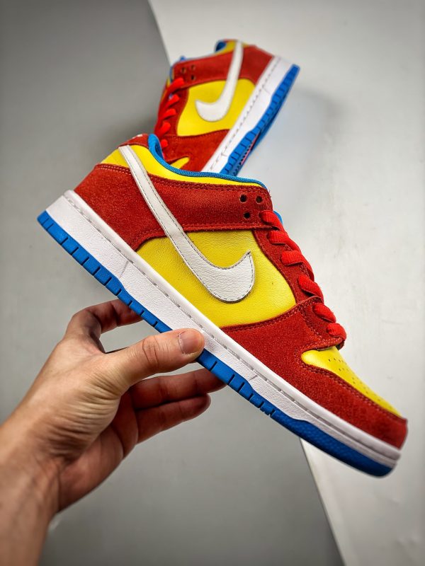 Nike SB Dunk Low Bart Simpson Habanero Red White Blue Hero