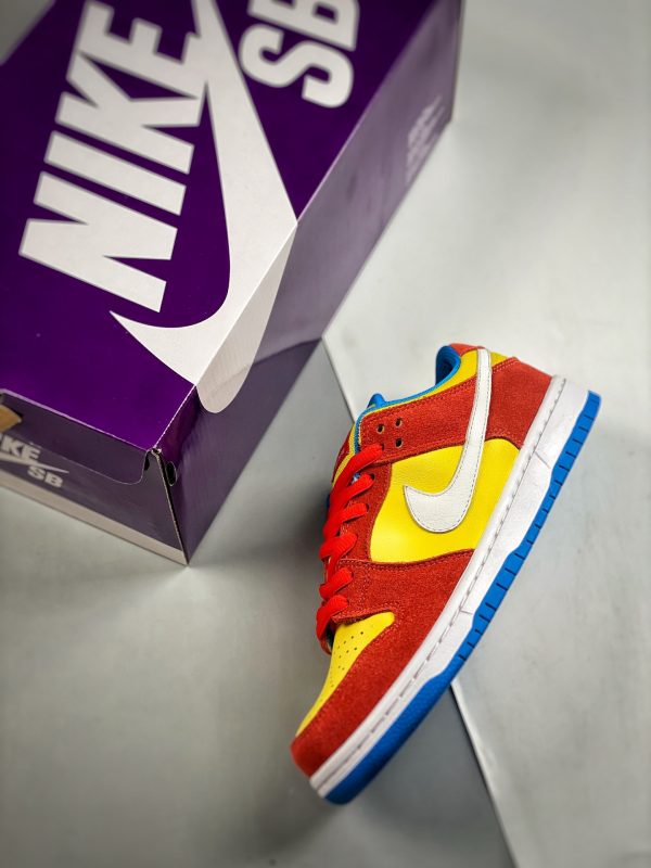 Nike SB Dunk Low Bart Simpson Habanero Red White Blue Hero