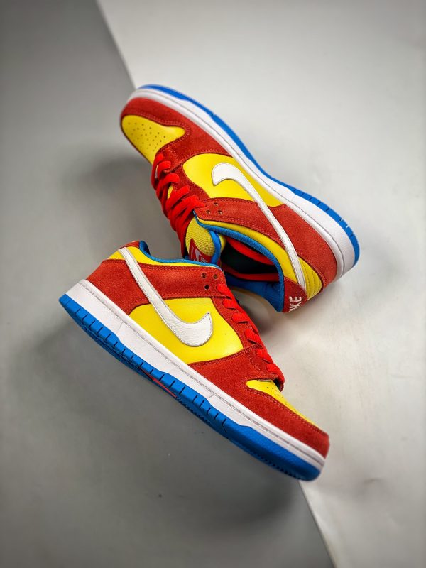 Nike SB Dunk Low Bart Simpson Habanero Red White Blue Hero