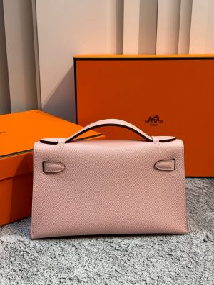 Сумка Hermes Mini Kelly Pochette 22cm Bag In Mauve Sylvestre Epsom Leather