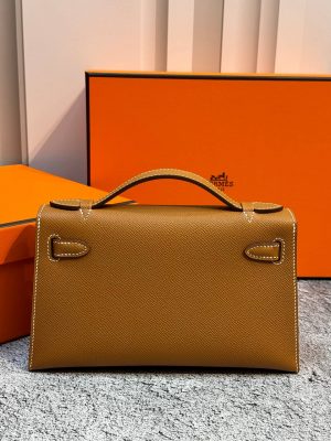 Сумка Hermes Mini Kelly Pochette 22cm Bag In Gold Epsom Leather PHW