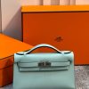 Сумка Hermes Mini Kelly Pochette 22cm Bag In Blue Epsom Leather