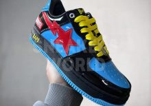 Marvel x A Bathing Ape Bape Sta Force 1 low Black Blue Yellow Red