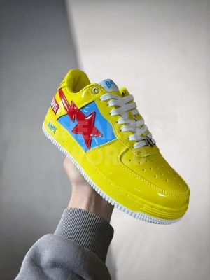 Marvel x A Bathing Ape Bape Sta Force 1 low Yellow Blue Red